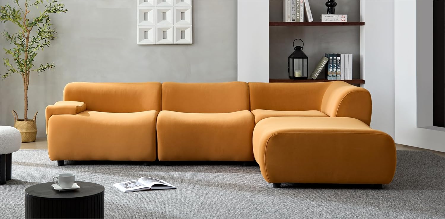 105.9'' Curved Sectional Sofa (Orange) A504271