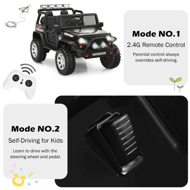 12V Pink Kids Electric Ride on Truck Car with Lights and Music C528494