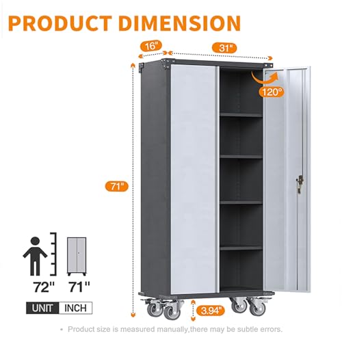 2 Doors Metal Locking Storage Cabinet with Adjustable Shelves D323550