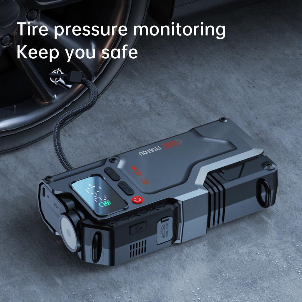 Jump Starter with Air Compressor, 3000A Peak 150PSI Battery Pack with Digital Tire Inflator Y599436