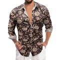 Mens Long Sleeve Floral Button Down Shirts L696475
