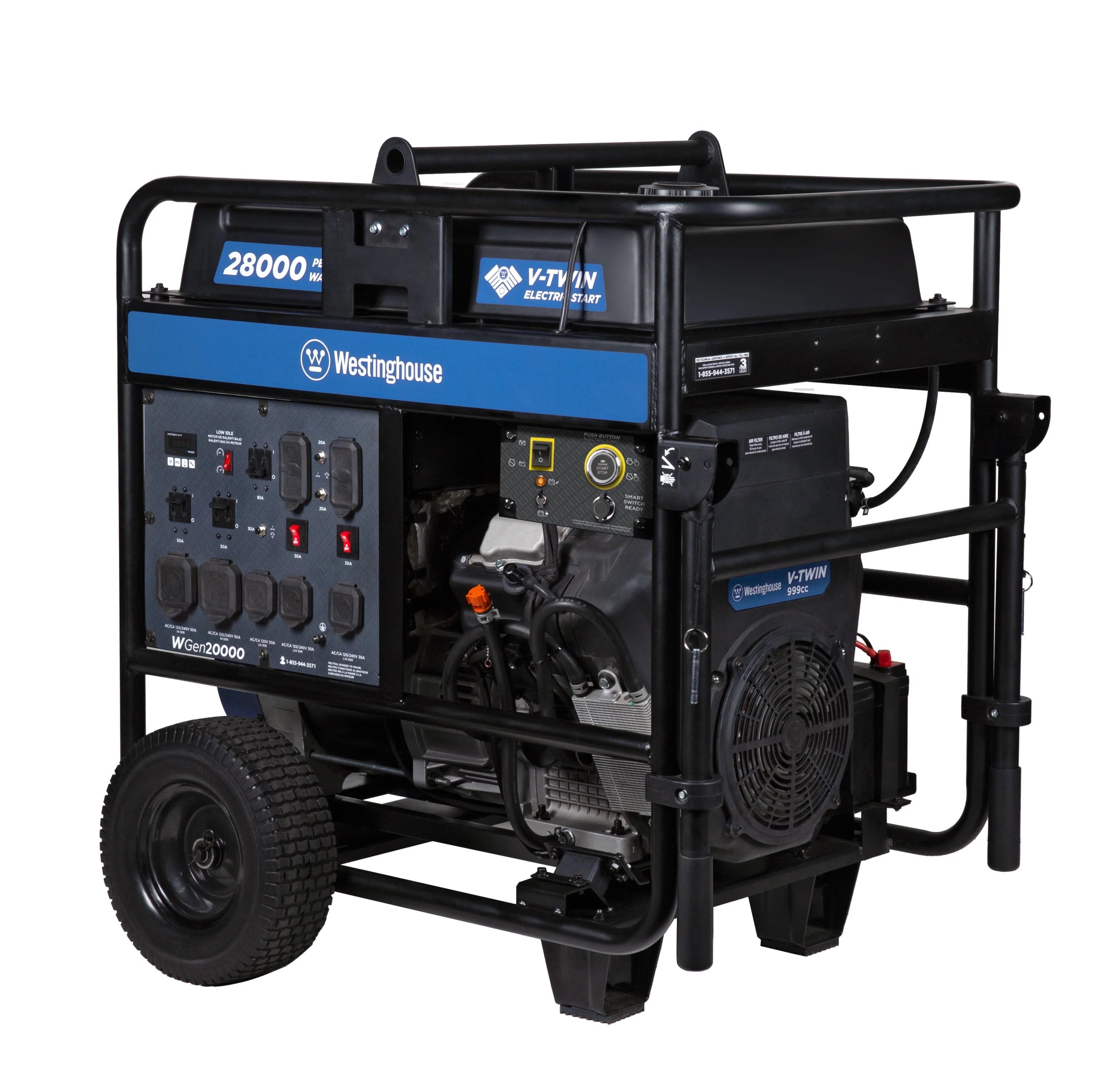 28,000 Peak Watt Portable Generator with Remote Electric Start T747366