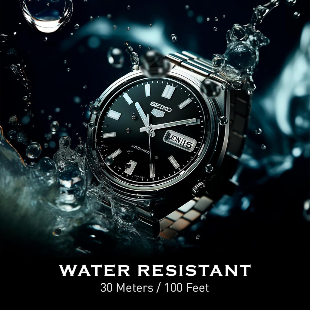 Automatic Watch with Black Dial, Stainless Steel Case & Bracelet P1334