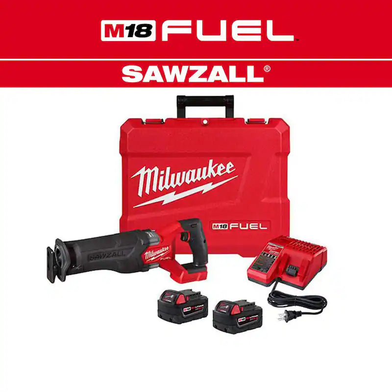 18V Cordless Brushless Reciprocating Saw Kit with Two 5.0 Ah Batteries Charger & Hard Case S7563