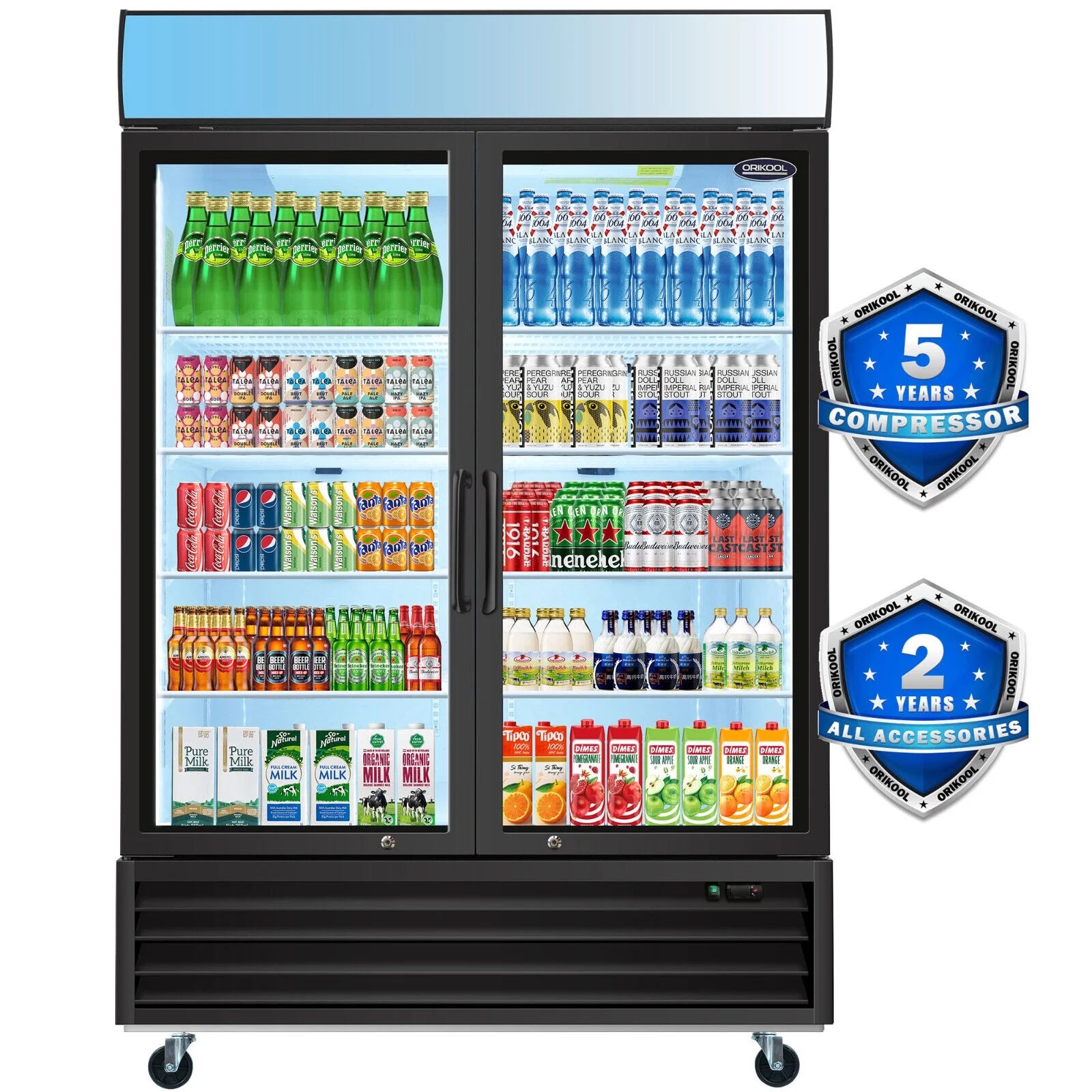 2 Glass Door Refrigerator Cooler G904