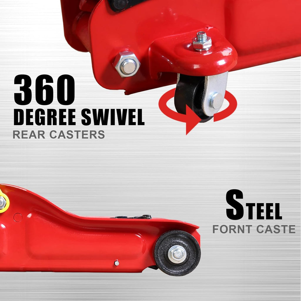 Hydraulic Floor Jack 2 Ton 4,400 Lbs Low Profile Red M5233