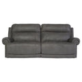 Gray Faux Leather Reclining Sofa T8594