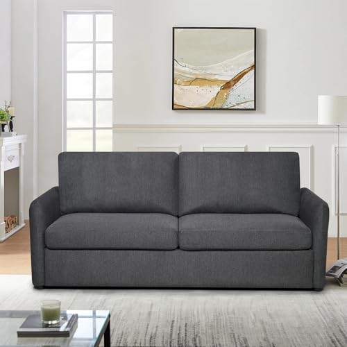 86.6" Queen Sleeper Sofa with Pullout Bed in Dark Grey K69380