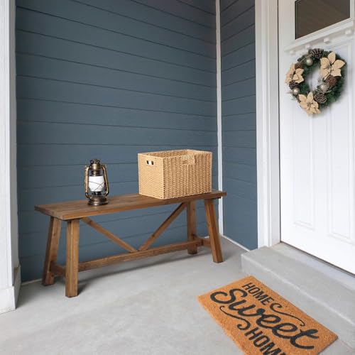 White Solid Wood Narrow Bench H422