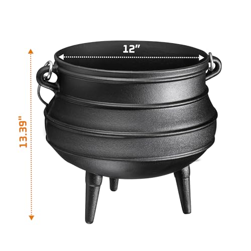 10 Quarts Pre-Seasoned Cast Iron Cauldron with Lid Q3851