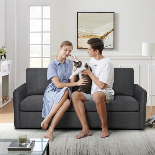 86.6" Queen Sleeper Sofa with Pullout Bed in Dark Grey K69380