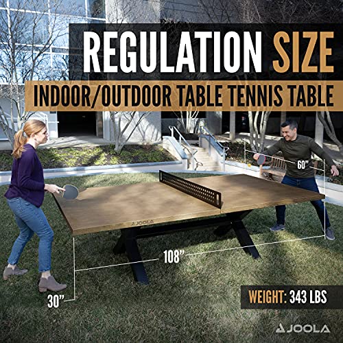 Outdoor Table Tennis Table with Steel Net Set J63333