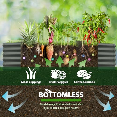 Quartz Grey Galvanized Raised Garden Beds M433423