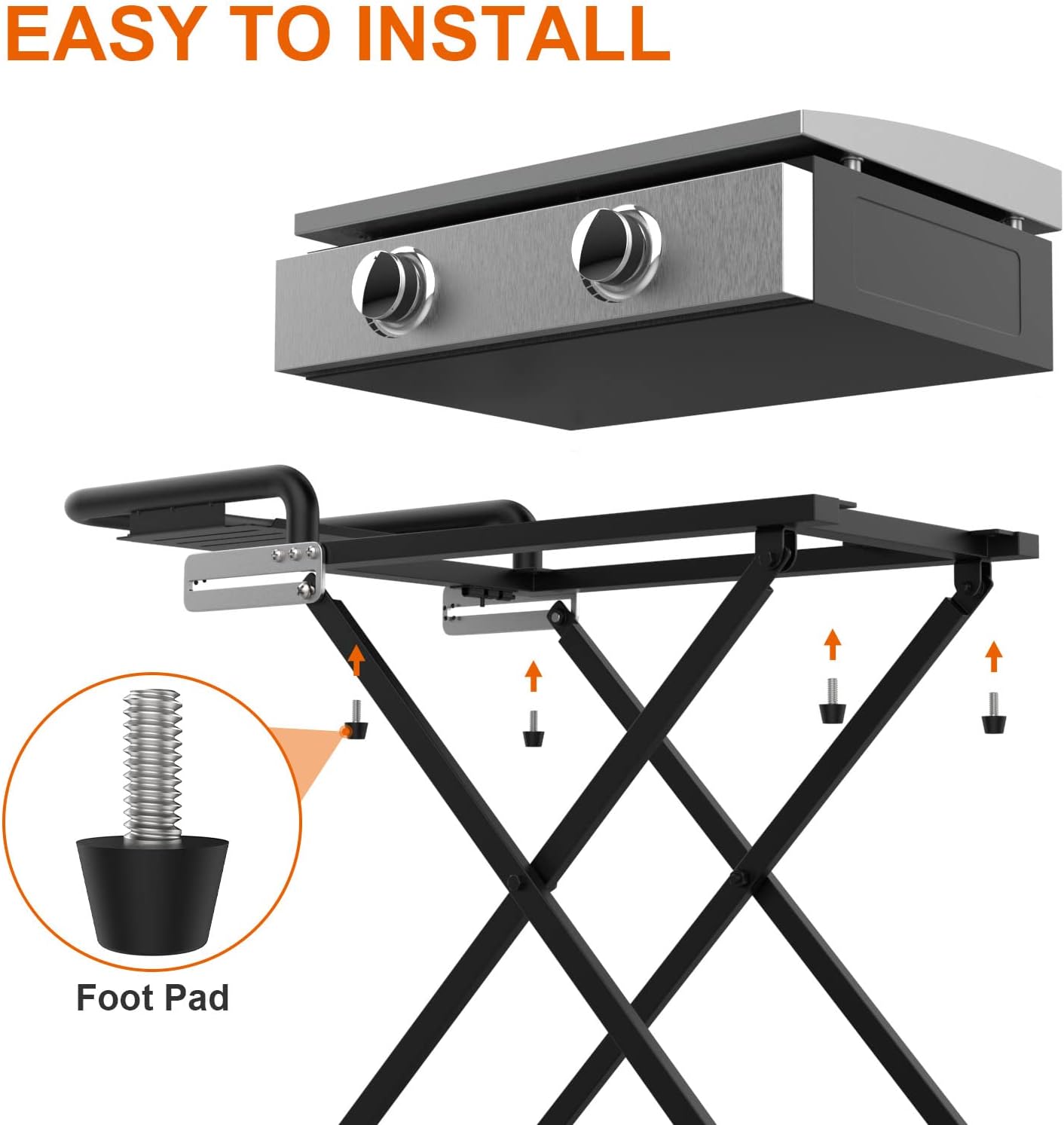 Folding Grill Cart with Side Shelf L62046