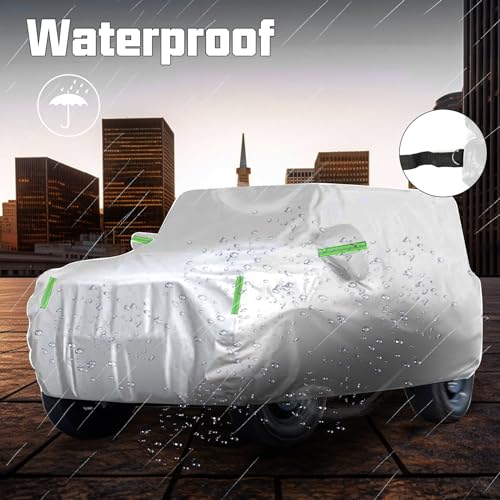 Black & Green 600D Oxford Fabric Waterproof Car Cover S499447