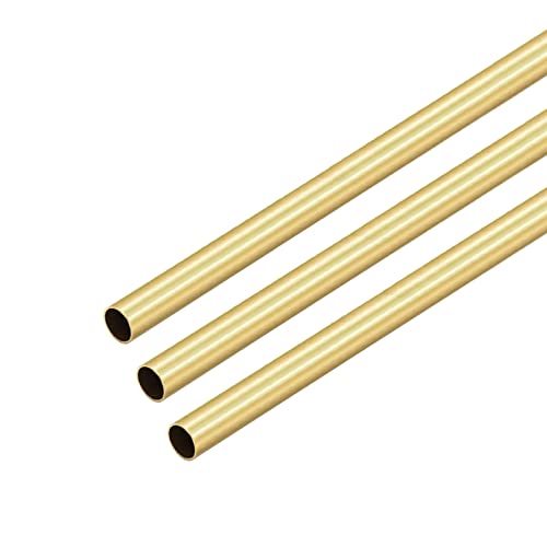 Brass Round Tube 0.2mm Wall Thickness 300mm Length Metal Seamless Straight Pipe Tubing 3pcs R443