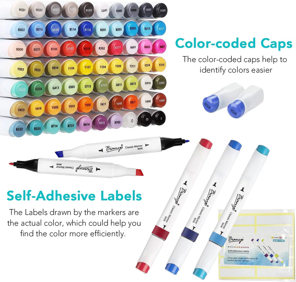 Set of 72 Alcohol-Based Dual Tip Art Markers H485