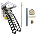 Attic Ladder 13 Steps Telescoping Folding Ladder, 31.5 x 35.4 Inch, 10.5 ft Height, 660lb Capacity V4406