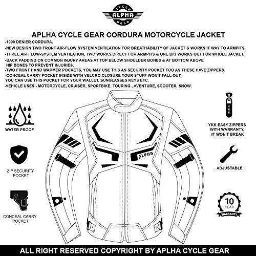 Red Waterproof CE Armored Motorcycle Jacket L351192