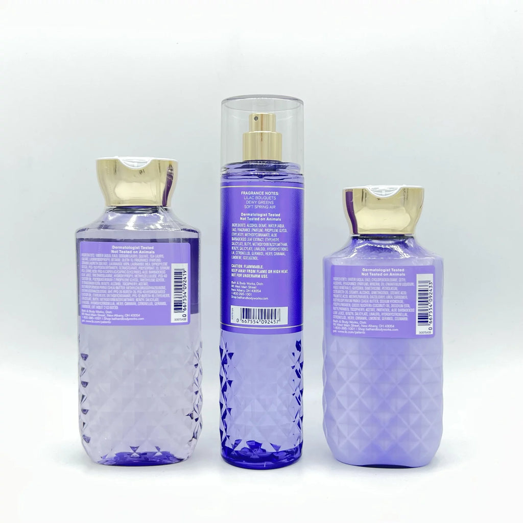 Fresh Cut Lilacs 10oz Shower Gel, 8oz Fine Fragrance Mist Spray and 8oz Body Lotion 3-Piece Bundle Y42321