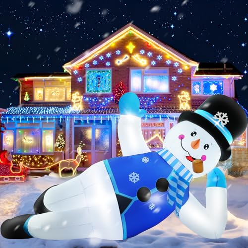 10FT Christmas Inflatables Snowman Outdoor Decorations with LED Lights J2926