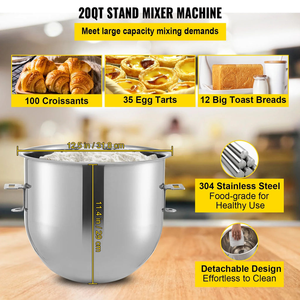 20Qt Stainless Steel Bowl Stand Mixer with Meat Grinder A981