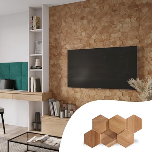 Natural 3D Hexagonal Wall Panels - 25-Pack W466740
