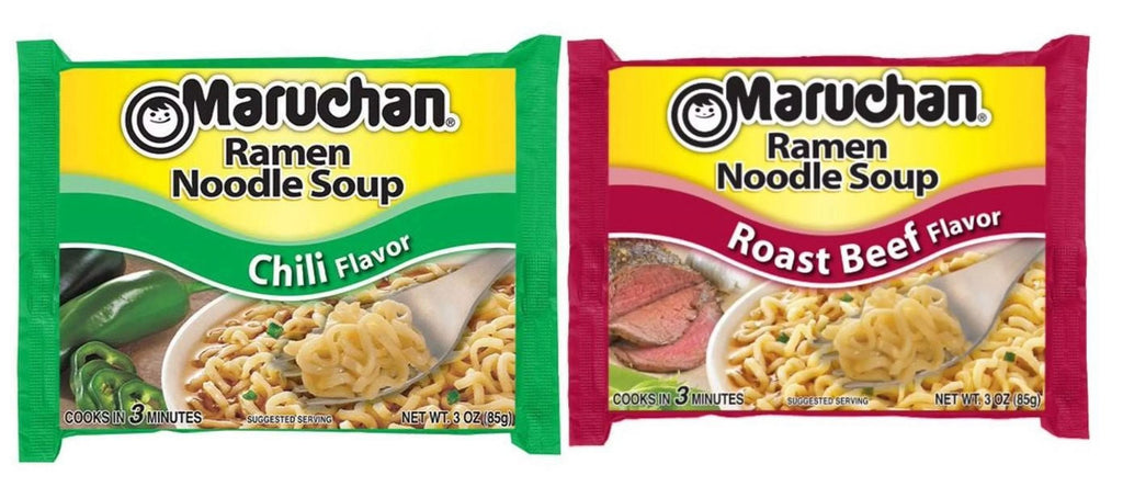 Ramen Chili and Roast Beef Noodles Variety Pack Soup, 3 Oz, 24 Ct F5813