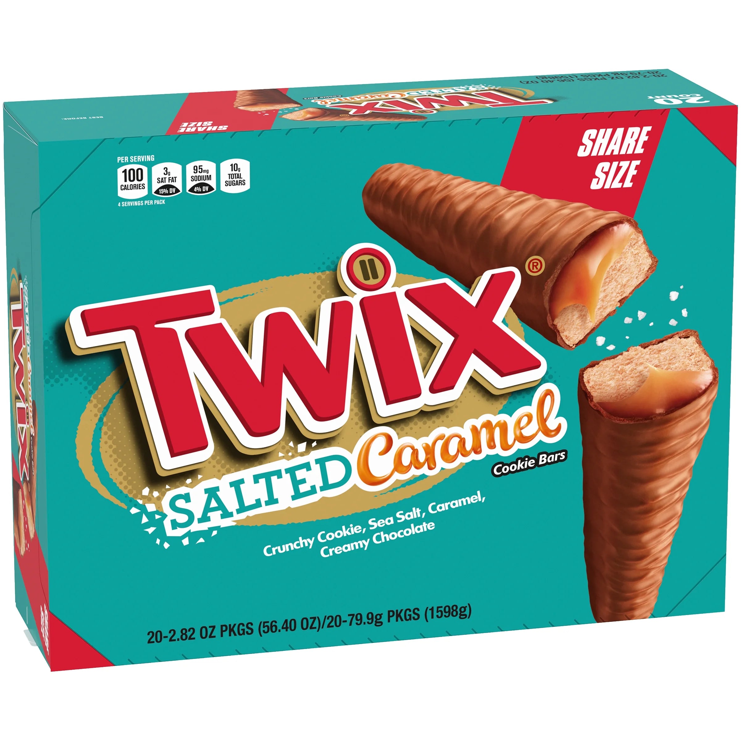 Salted Caramel Chocolate Cookie Bars, 2.8 Ounce, 20 Count O524