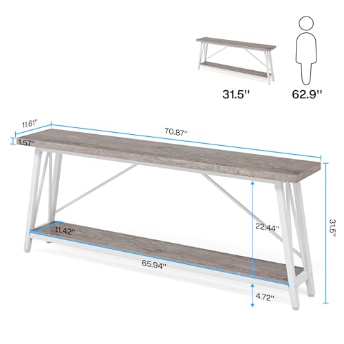White Industrial Console Sofa Table S4873