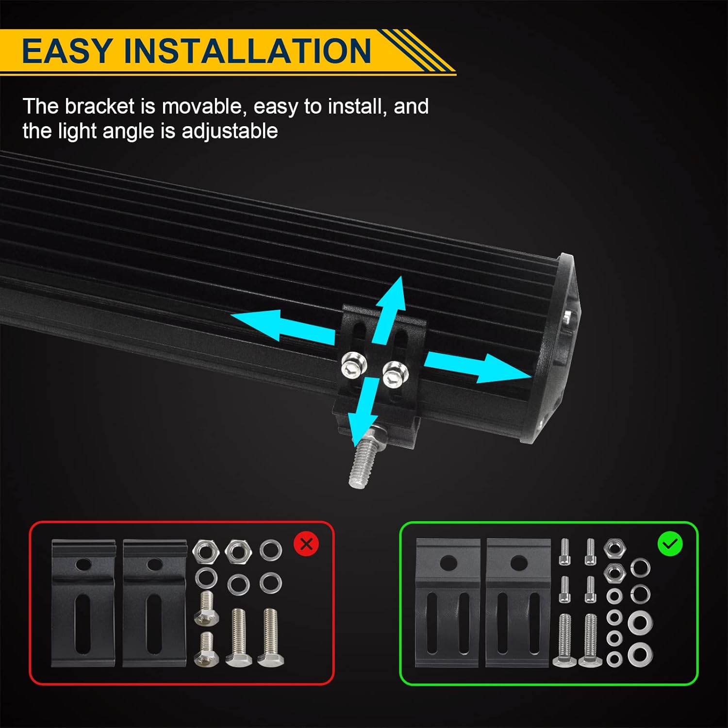 20 inch 420W LED Light Bar Spot Flood Combo Triple Row Driving Light Off Road Lights LED Pods Cubes with Wiring Harness Kit for 4X4 4WD Car ATV UTV SUV Truck Tractor Trailer 12V 24V DC L881