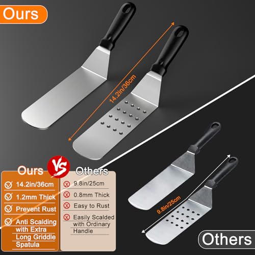 24Pcs Grilling Accessories Set with Scraper, Enlarged Spatulas, Basting Cover R947522