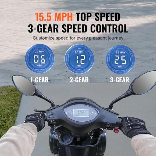 800W All Terrain Electric Mobility Scooter with 500lbs Capacity D383985