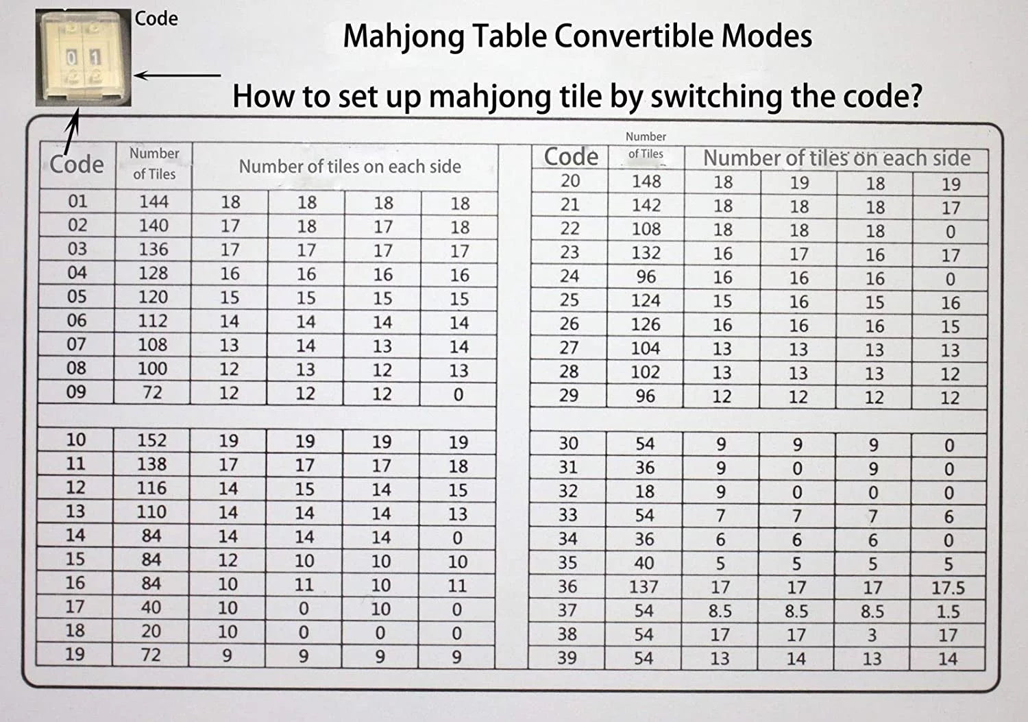 44mm Tiles Folding Automatic Mahjong Table with Drawers L725106