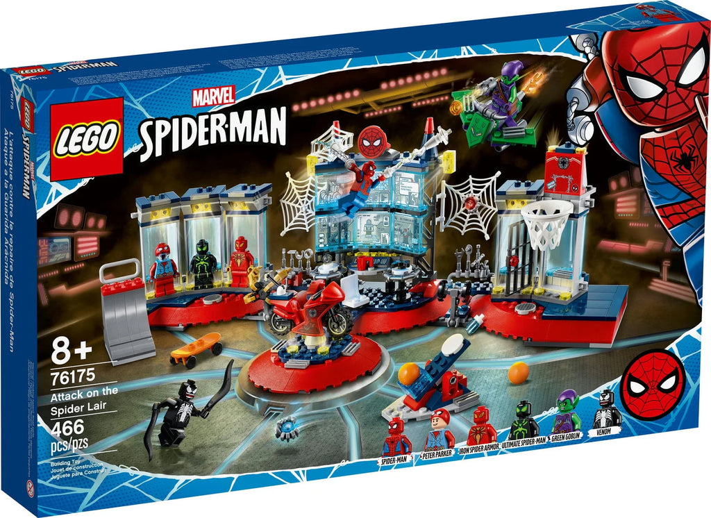LEGO Marvel Spider-Man Attack on the Spider Lair 76175 Building Toy (466 Pieces) E8163