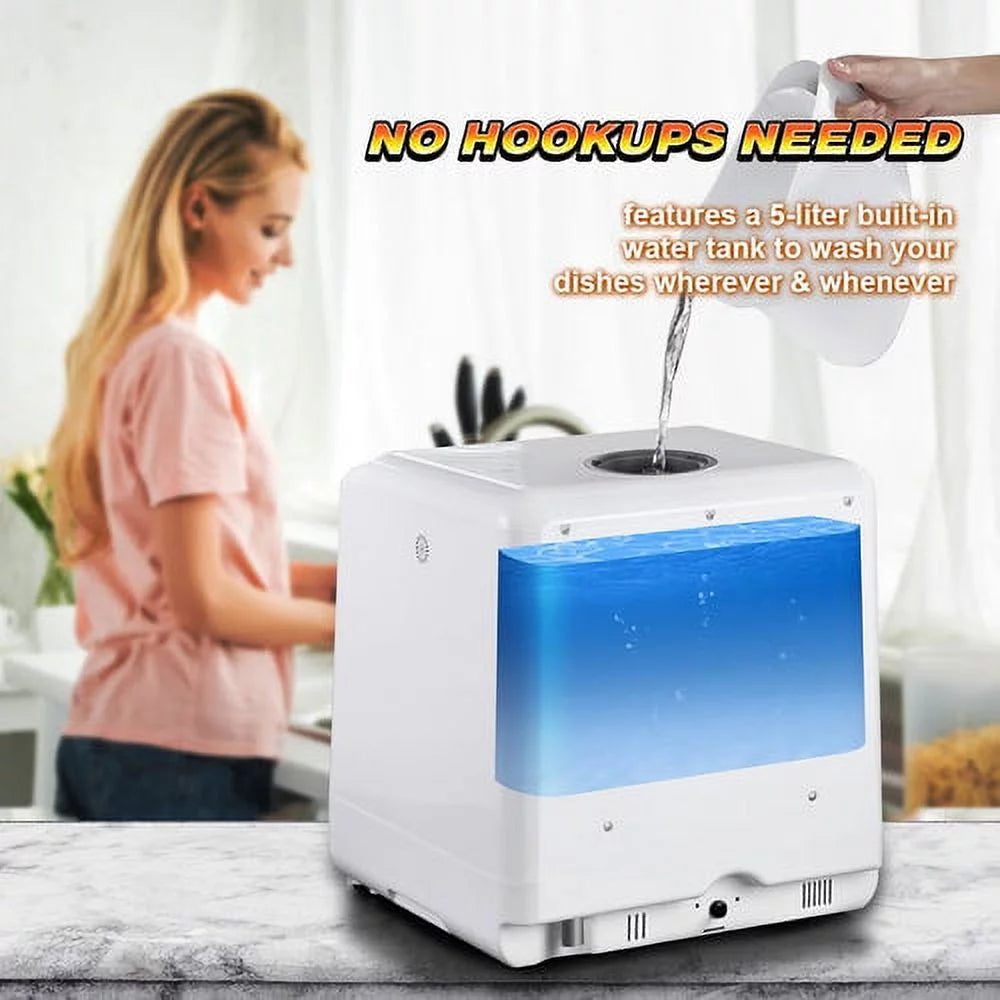 Portable Countertop Dishwasher with Cup and Faucet Adapter T1099