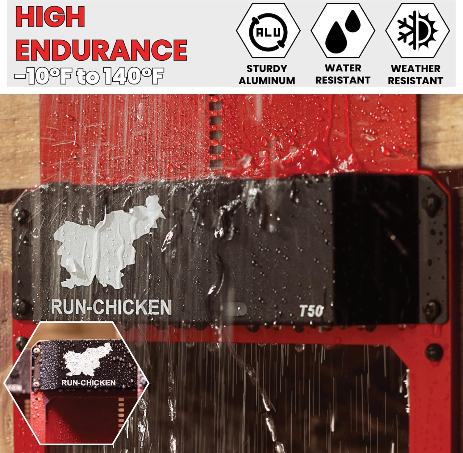 Red Chicken Door W8273