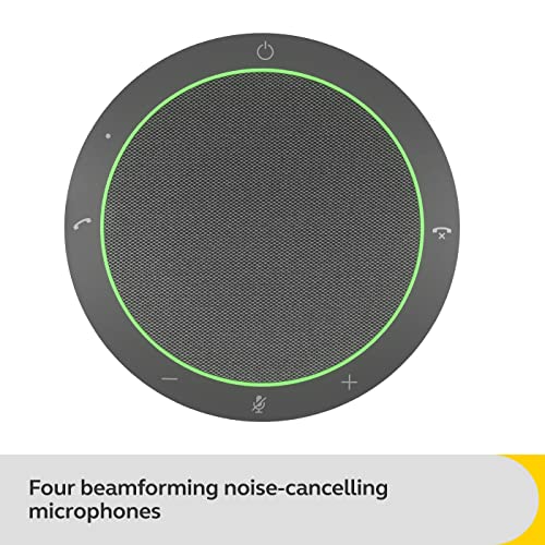 Dark Grey Portable Speakerphone with 4 Noise-Cancelling Mics E41689