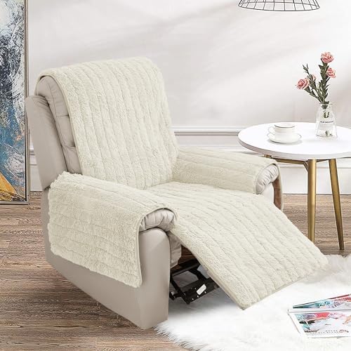 Plush Recliner Slipcover 23 Inches Artificial Wool Quilted Cover V574091