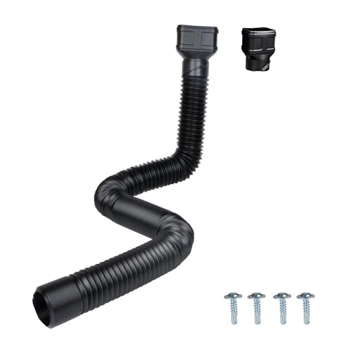 Black 7ft Flexible Downspout Extension, 1-Pack Y260180