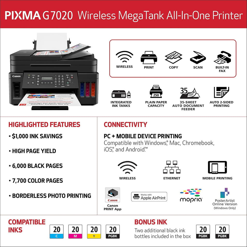 Black Wireless All-in-One Printer with Copier, Scan, Fax and ADF N178984