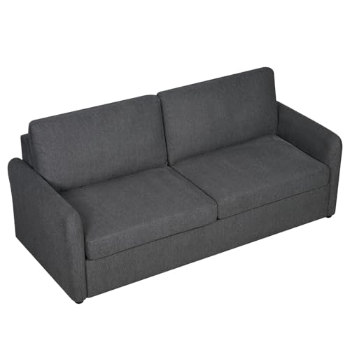86.6" Queen Sleeper Sofa with Pullout Bed in Dark Grey K69380