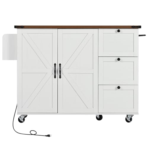 Black Rolling Kitchen Island Cart with Storage, 2 Drawers, 2 Cabinet Z5130