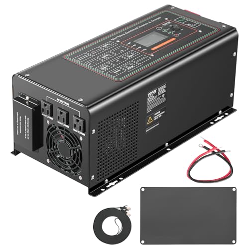 2000 Watt DC 12V to AC 120V Pure Sine Wave Inverter Charger with LCD Display F681