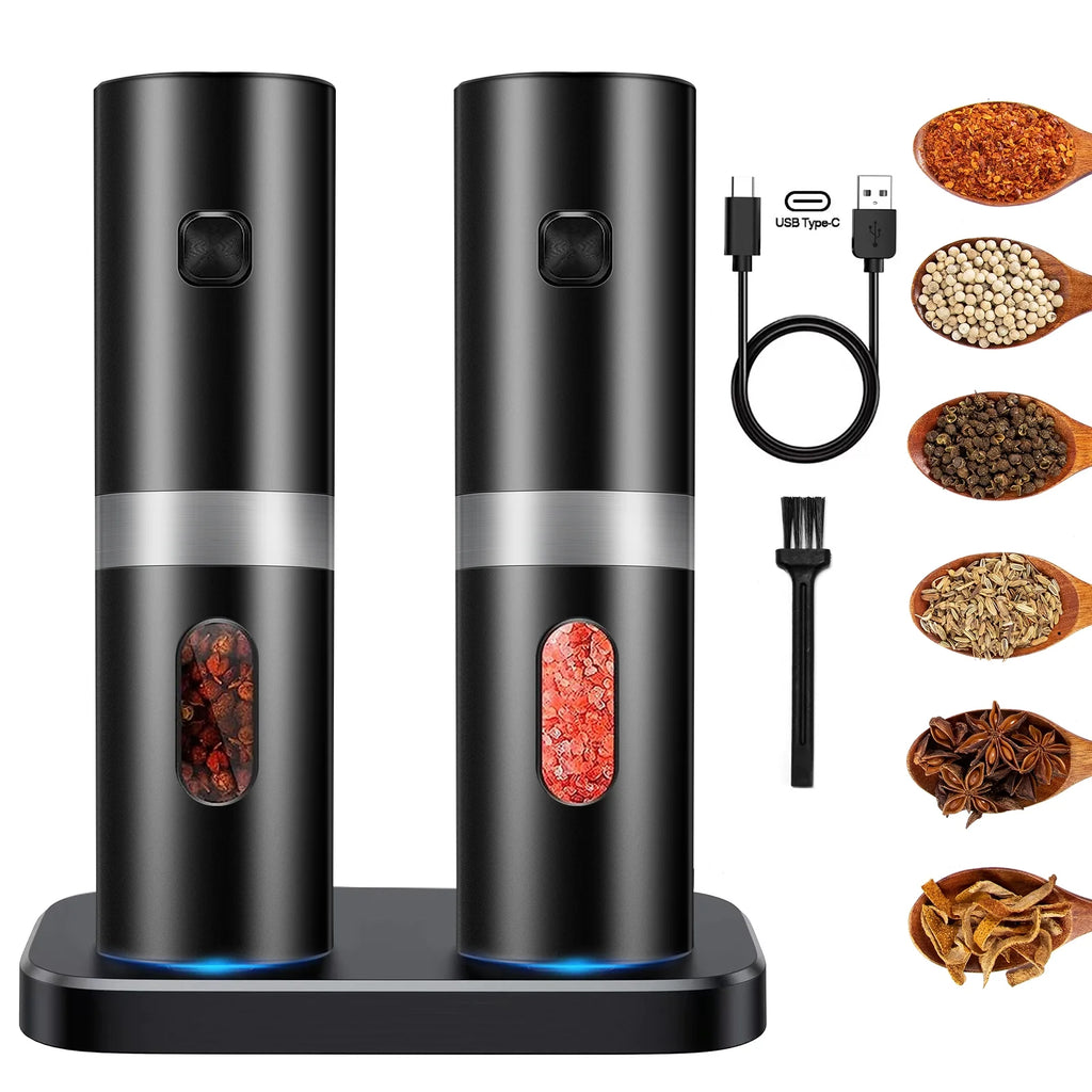 Rechargeable Electric Salt and Pepper Shakers, Set of 2 M706