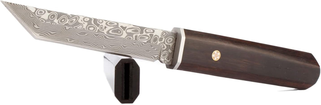Handmade Samurai Full Tang Katana Damascus Tanto Fixed Blade Knife Wooden Sheath E371491