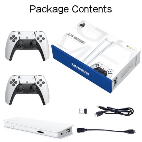 Classic Retro Game Console with 20000+ Video Games and Dual Game Controllers (White-Grey) H6677