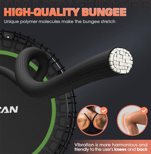 Foldable Mini Trampoline with Bungees and Adjustable Foam Handle W85160