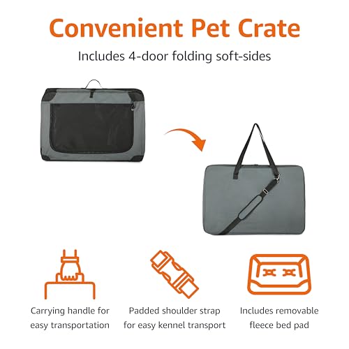 Tan Soft-Sided Folding Dog Travel Crate Kennel M6130