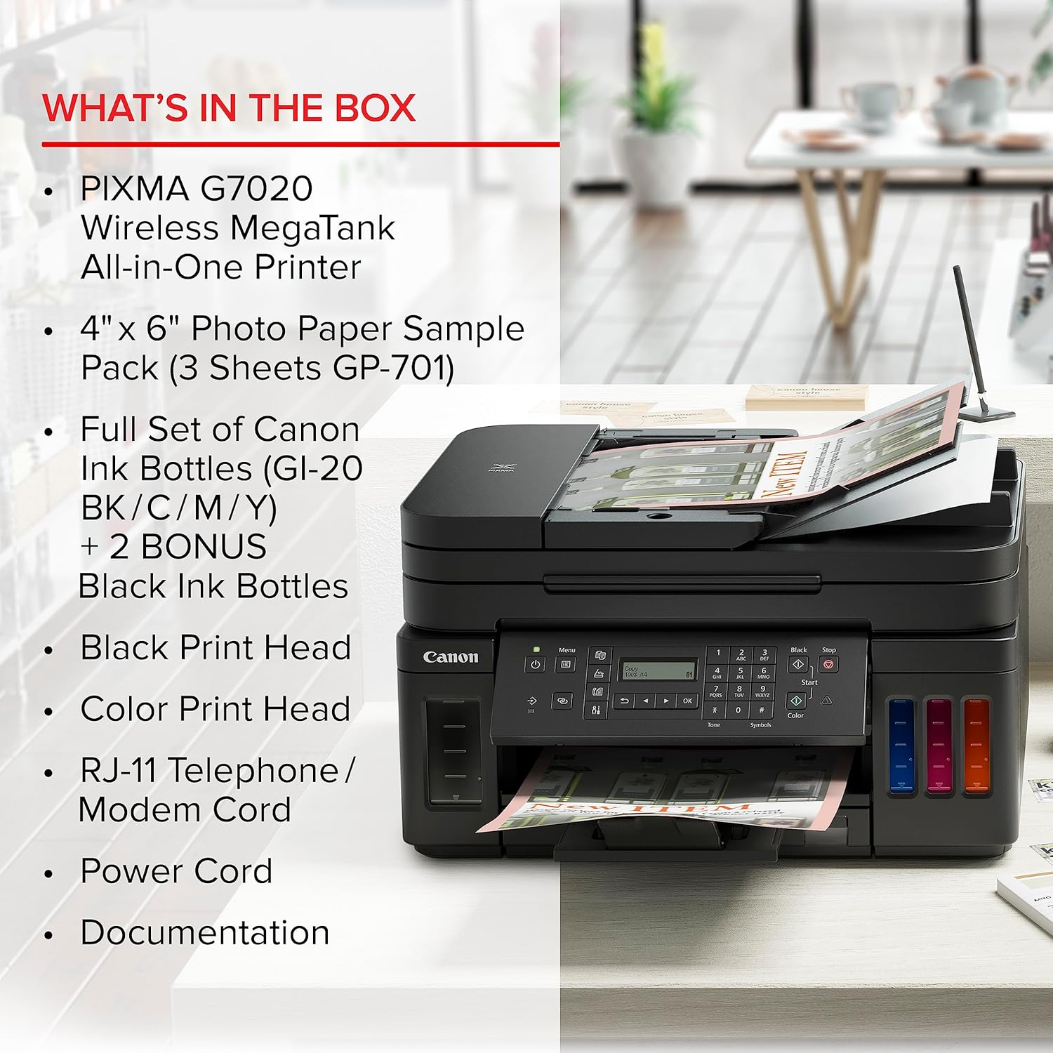 Black Wireless All-in-One Printer with Copier, Scan, Fax and ADF N178984